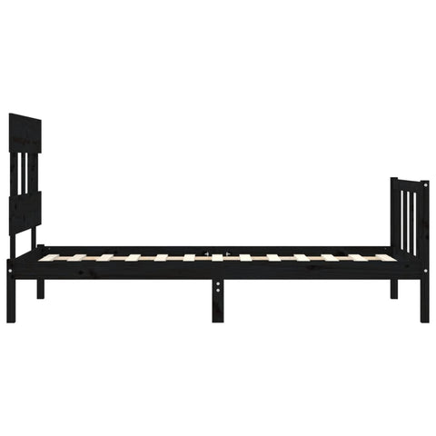 vidaXL Bed Frame without Mattress Black 100x200 cm Solid Wood Pine