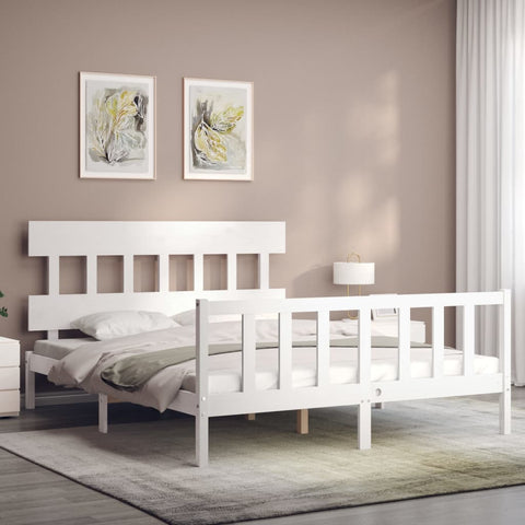 vidaXL Bed Frame without Mattress White 160x200 cm Solid Wood Pine