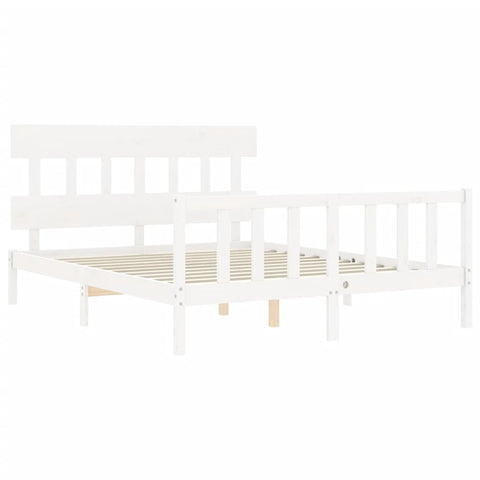 vidaXL Bed Frame without Mattress White 160x200 cm Solid Wood Pine