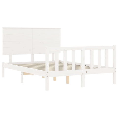vidaXL Bed Frame without Mattress White 140x190 cm Solid Wood Pine