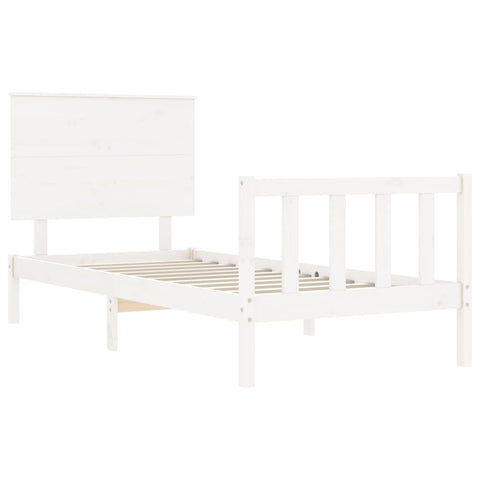 vidaXL Bed Frame without Mattress White 100x200 cm Solid Wood Pine
