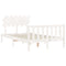 vidaXL Bed Frame without Mattress White Double Solid Wood Pine