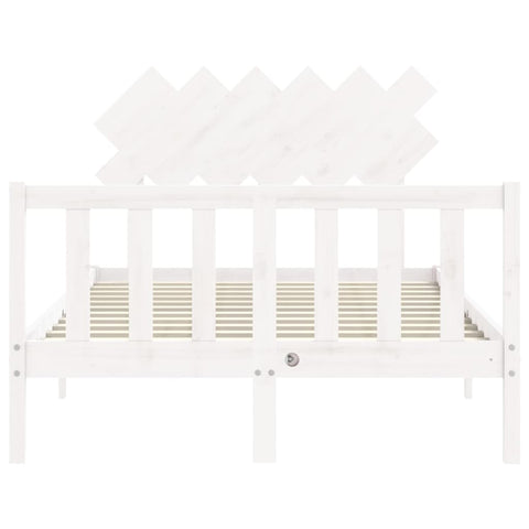vidaXL Bed Frame without Mattress White Double Solid Wood Pine