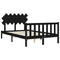 vidaXL Bed Frame without Mattress Black Double Solid Wood Pine