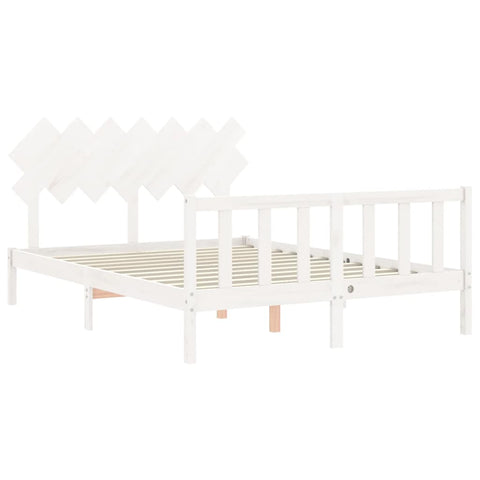 vidaXL Bed Frame without Mattress White 140x190 cm Solid Wood Pine