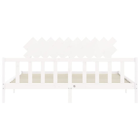 vidaXL Bed Frame without Mattress White 200x200 cm Solid Wood Pine
