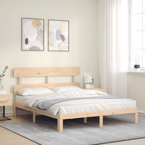 vidaXL Bed Frame without Mattress King Size Solid Wood Pine