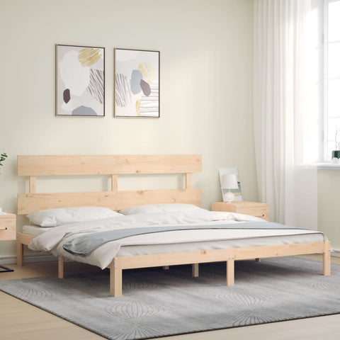 vidaXL Bed Frame without Mattress Super King Size Solid Wood Pine