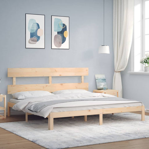 vidaXL Bed Frame without Mattress Super King Size Solid Wood Pine