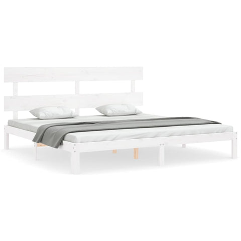 vidaXL Bed Frame without Mattress White 200x200 cm Solid Wood Pine