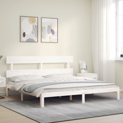 vidaXL Bed Frame without Mattress White 200x200 cm Solid Wood Pine