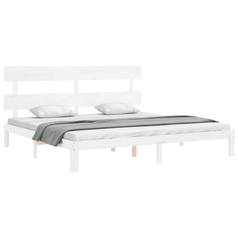vidaXL Bed Frame without Mattress White 200x200 cm Solid Wood Pine