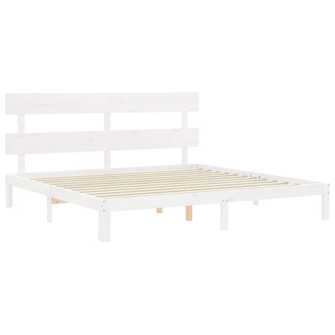 vidaXL Bed Frame without Mattress White 200x200 cm Solid Wood Pine