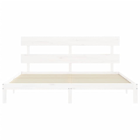 vidaXL Bed Frame without Mattress White 200x200 cm Solid Wood Pine