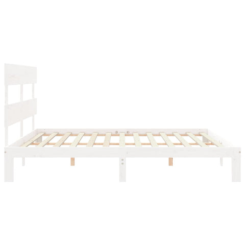vidaXL Bed Frame without Mattress White 200x200 cm Solid Wood Pine