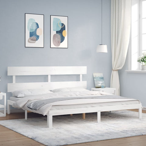vidaXL Bed Frame without Mattress White 200x200 cm Solid Wood Pine