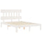 vidaXL Bed Frame without Mattress White Small Double Solid Wood Pine