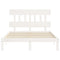 vidaXL Bed Frame without Mattress White Small Double Solid Wood Pine