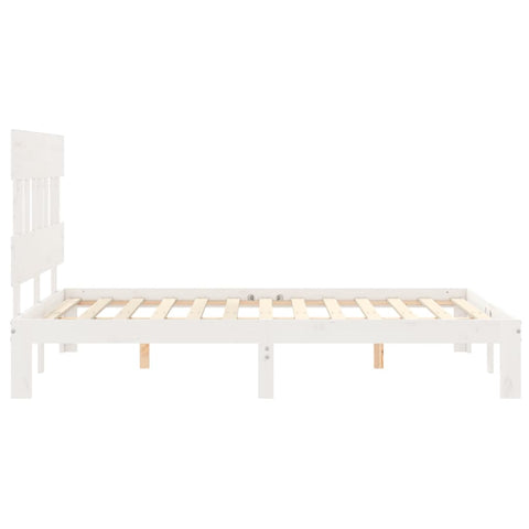 vidaXL Bed Frame without Mattress White Small Double Solid Wood Pine