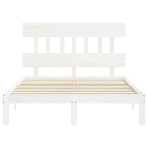 vidaXL Bed Frame without Mattress White 140x190 cm Solid Wood Pine