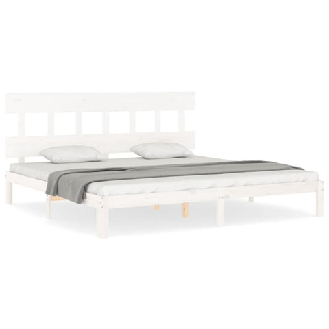 vidaXL Bed Frame without Mattress White 200x200 cm Solid Wood Pine