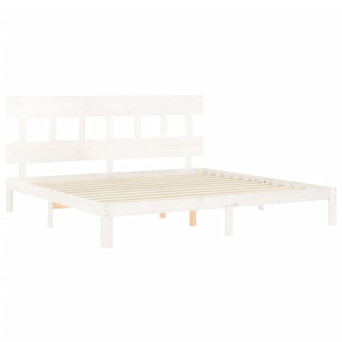 vidaXL Bed Frame without Mattress White 200x200 cm Solid Wood Pine