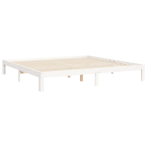vidaXL Bed Frame without Mattress White 200x200 cm Solid Wood Pine