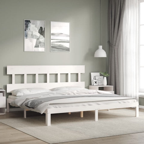 vidaXL Bed Frame without Mattress White 200x200 cm Solid Wood Pine