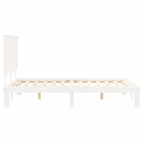vidaXL Bed Frame without Mattress White Small Double Solid Wood Pine