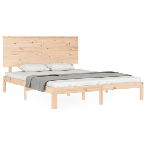 vidaXL Bed Frame without Mattress King Size Solid Wood Pine