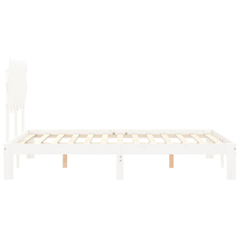 vidaXL Bed Frame without Mattress White Small Double Solid Wood Pine