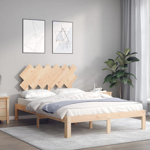 vidaXL Bed Frame without Mattress Double Solid Wood Pine