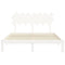 vidaXL Bed Frame without Mattress White King Size Solid Wood Pine