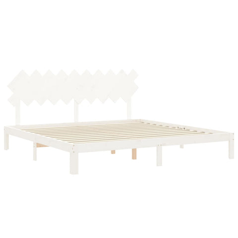 vidaXL Bed Frame without Mattress White 200x200 cm Solid Wood Pine