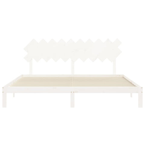vidaXL Bed Frame without Mattress White 200x200 cm Solid Wood Pine