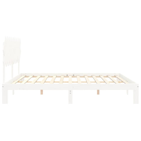vidaXL Bed Frame without Mattress White 200x200 cm Solid Wood Pine