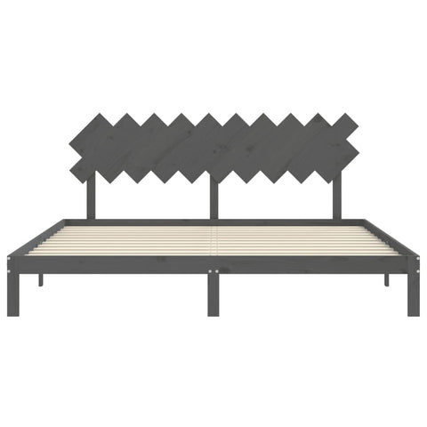 vidaXL Bed Frame without Mattress Grey 200x200 cm Solid Wood Pine