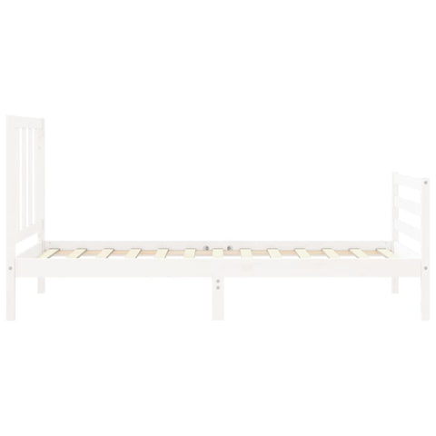 vidaXL Bed Frame without Mattress White Small Single Solid Wood Pine