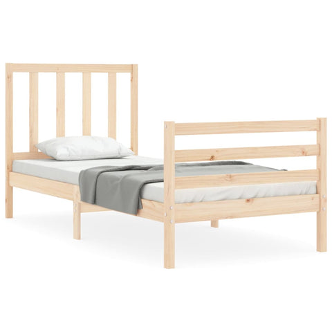 vidaXL Bed Frame without Mattress Single Solid Wood Pine
