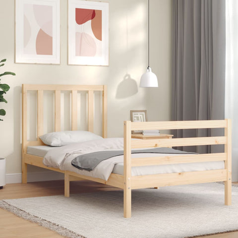 vidaXL Bed Frame without Mattress Single Solid Wood Pine