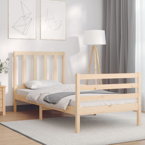 vidaXL Bed Frame without Mattress Single Solid Wood Pine