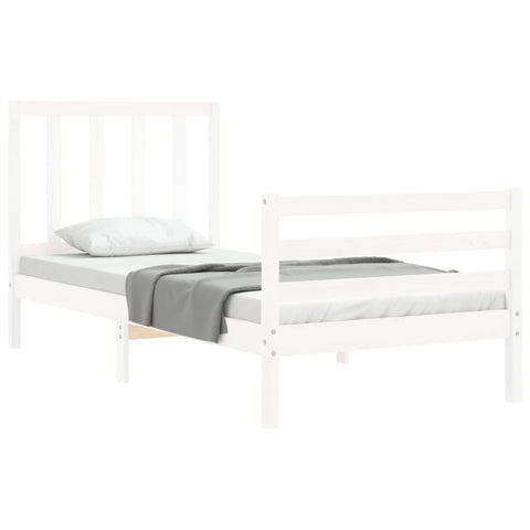 vidaXL Bed Frame without Mattress White 100x200 cm Solid Wood Pine