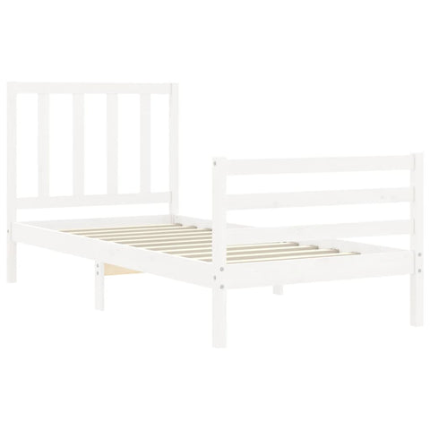 vidaXL Bed Frame without Mattress White 100x200 cm Solid Wood Pine