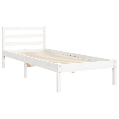 vidaXL Bed Frame without Mattress White 100x200 cm Solid Wood Pine