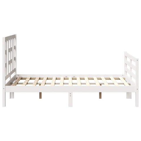 vidaXL Bed Frame without Mattress White Small Double Solid Wood Pine