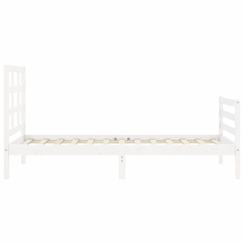 vidaXL Bed Frame without Mattress White Small Single Solid Wood