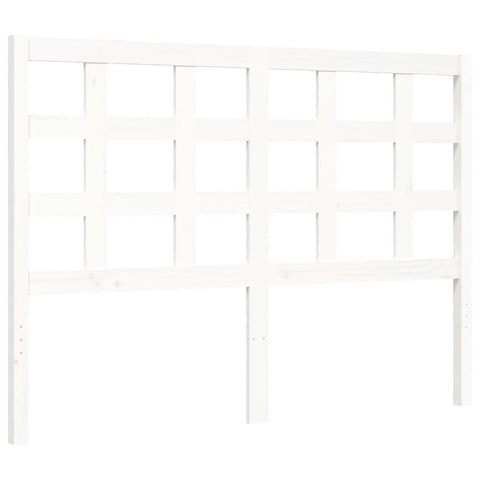 vidaXL Bed Frame without Mattress White Double Solid Wood