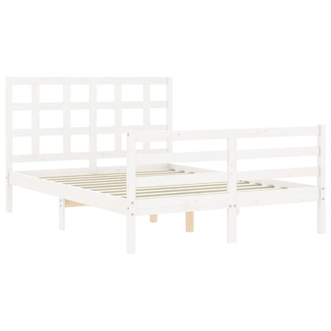vidaXL Bed Frame without Mattress White 140x200 cm Solid Wood