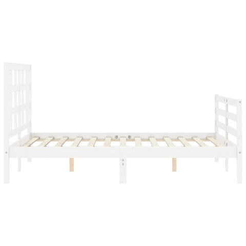 vidaXL Bed Frame without Mattress White 140x200 cm Solid Wood