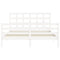 vidaXL Bed Frame without Mattress White King Size Solid Wood